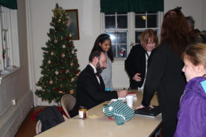 Signing more autographs following the performance.